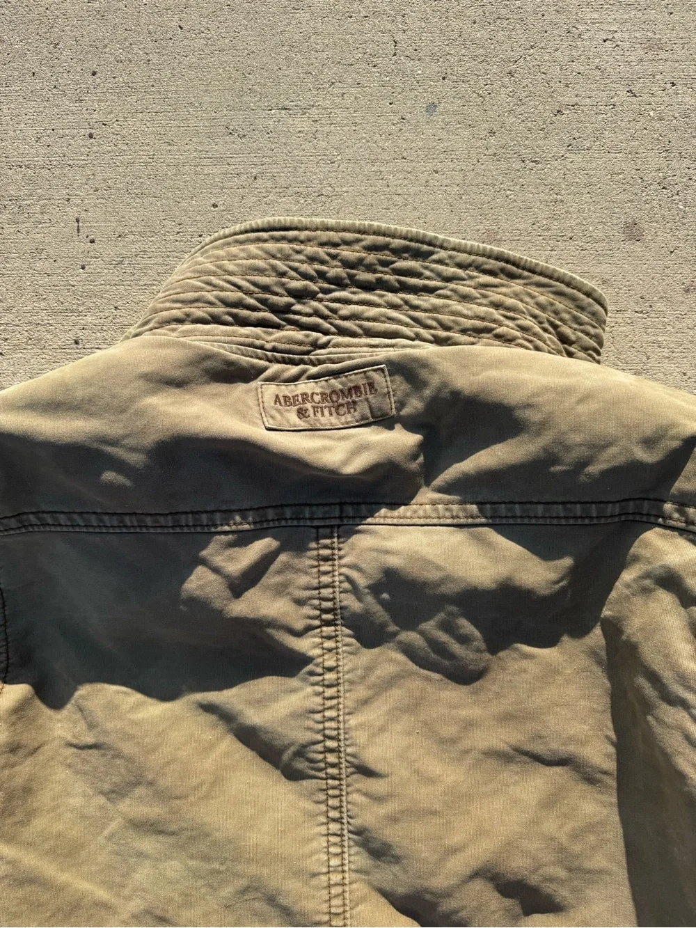Abercrombie Fitch Adirondack Deck Jacket Large Olive Green Perfectly Distressed